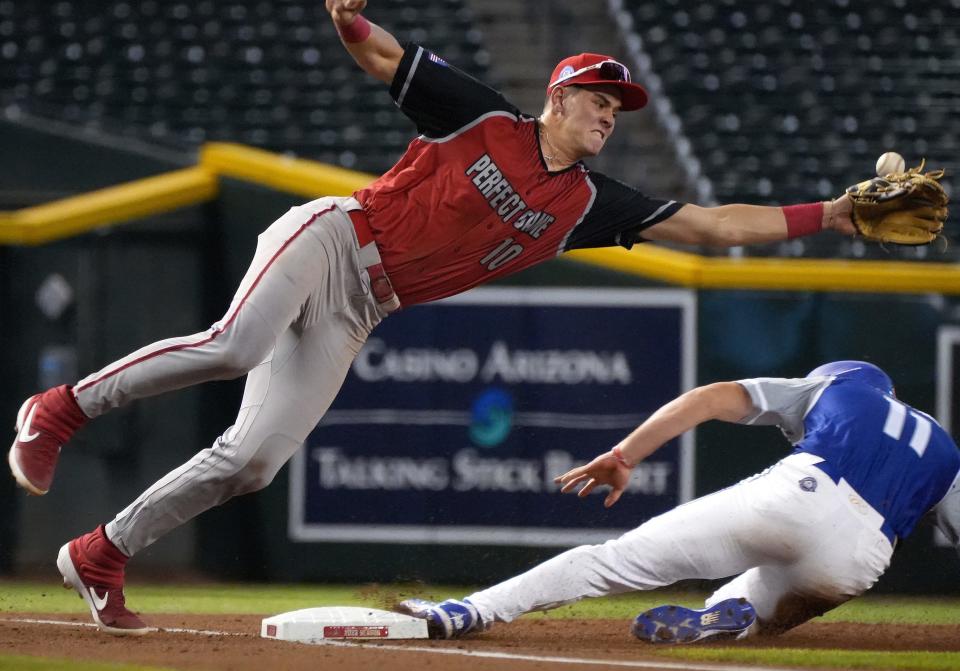 Eric Bitonti competes in the Perfect Game All-American Classic at Chase Field on Sunday, Aug. 28, 2022.