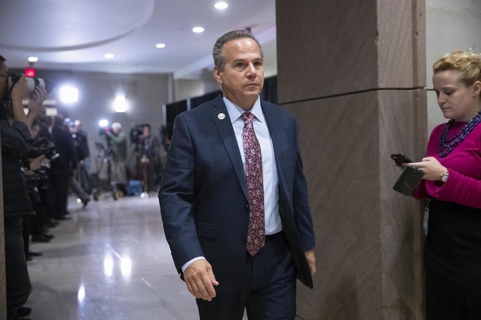 Rep. David Cicilline, D-R.I., leaves the House Democratic Caucus leadership elections at the Capitol in Washington, Wednesday, Nov. 28, 2018. Cicilline dropped his bid for Democratic Policy and Communications Committee chair. (AP Photo/J. Scott Applewhite)