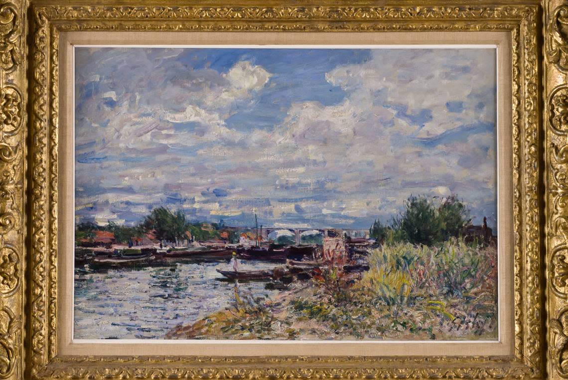 Alfred Sisley (French, 1839–1899), The Loing at Saint-Mammès, ca. 1880. Oil on canvas, 15 x 22 inches. Dixon Gallery and Gardens; Gift of Montgomery H. W. Ritchie, 1996.2.15