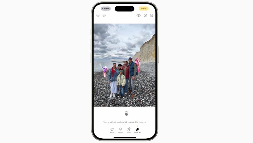 Editing a photo with iOS 18