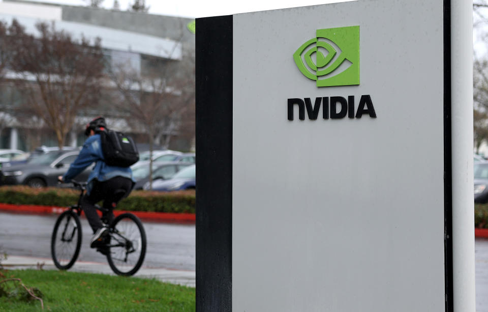SANTA CLARA, CALIFORNIA - FEBRUARY 05: A sign is posted at Nvidia headquarters on February 05, 2024 in Santa Clara, California. Shares of Nvidia stock hit record highs on Monday after analysts increased their outlook on company. (Photo by Justin Sullivan/Getty Images)