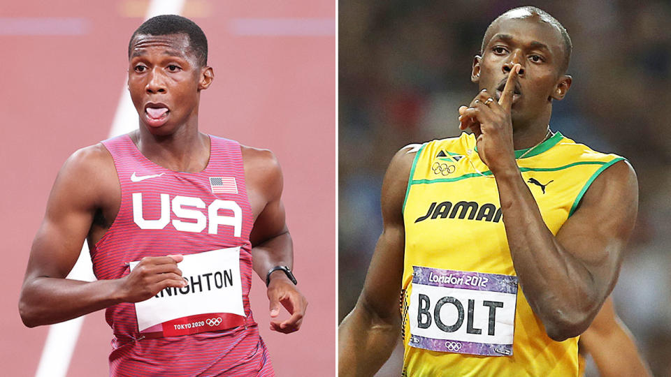 American 18-year-old sprinter Erriyon Knighton has drawn irresistible comparisons to Jamaican legend Usain Bolt. Pic: Getty