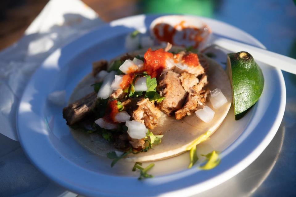 El Torrito Grill was the last stop on the KCK Taco Trail Tour Wednesday in Kansas City, Kansas. El Torrito Grill’s carnitas taco includes pork, onion, cilantro, lime on the side and a selection of salsas.