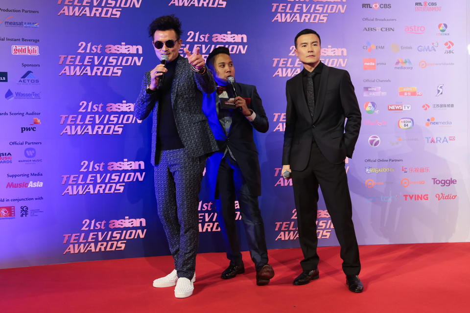 <p>Christopher Lee (left) on the red carpet. Photo: Justine Bantigue </p>