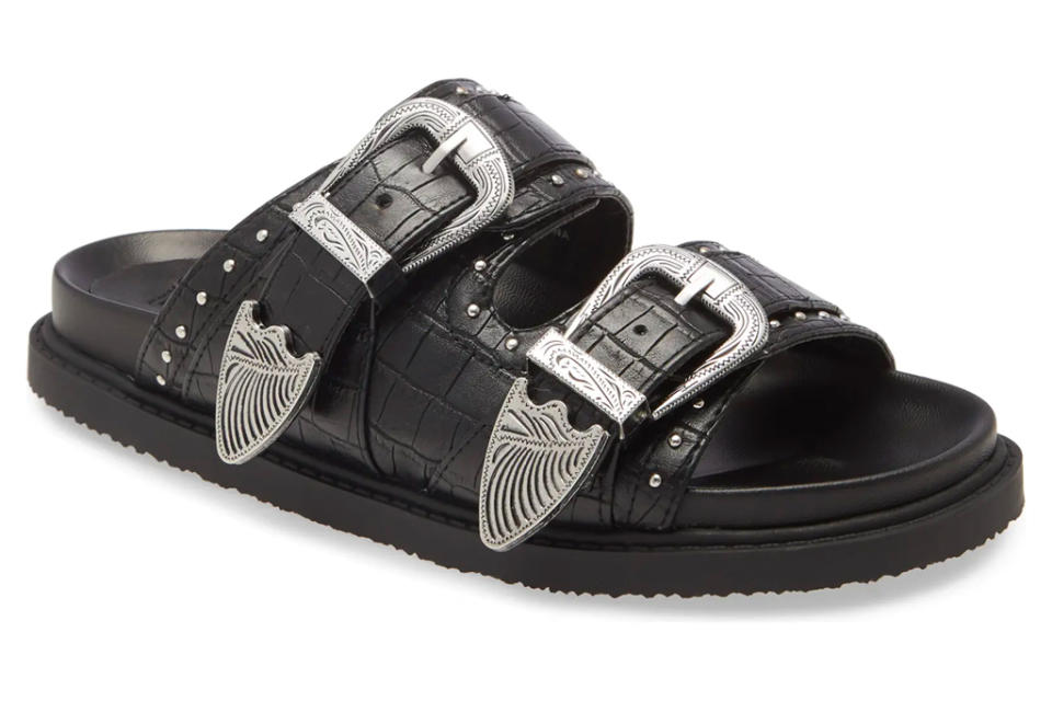 black sandals, double strap, topshop