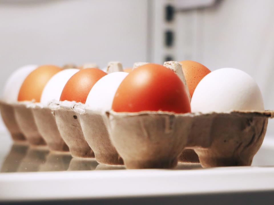 Eggs in the fridge.