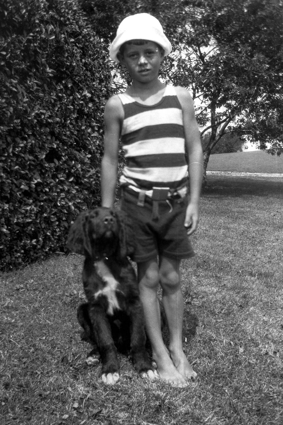 <p>John F. Kennedy with dog, Bobby, in Hyannis Port, Mass., in 1925. (Photo: John F. Kennedy Library Foundation) </p>