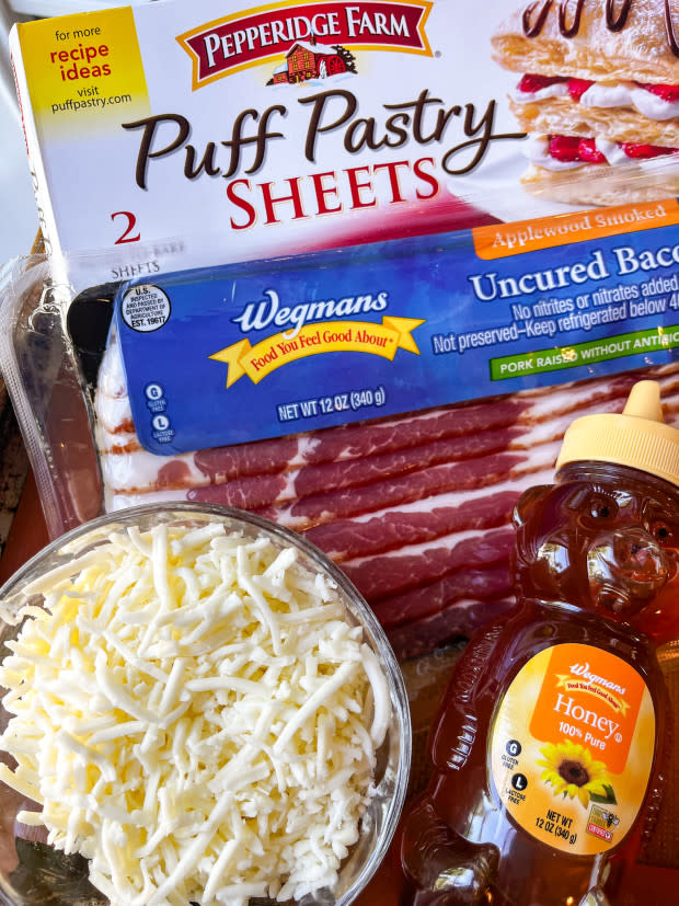 Bacon and mozzarella upside-down pastry ingredients<p>Courtesy of Jessica Wrubel</p>