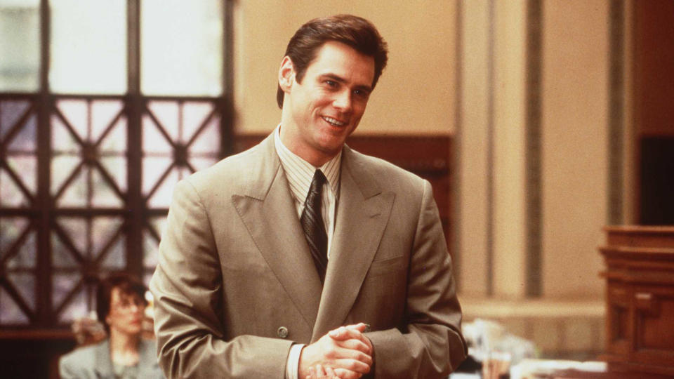 Jim Carrey in the 1997 comedy 'Liar Liar'. (Photo by Getty Images)