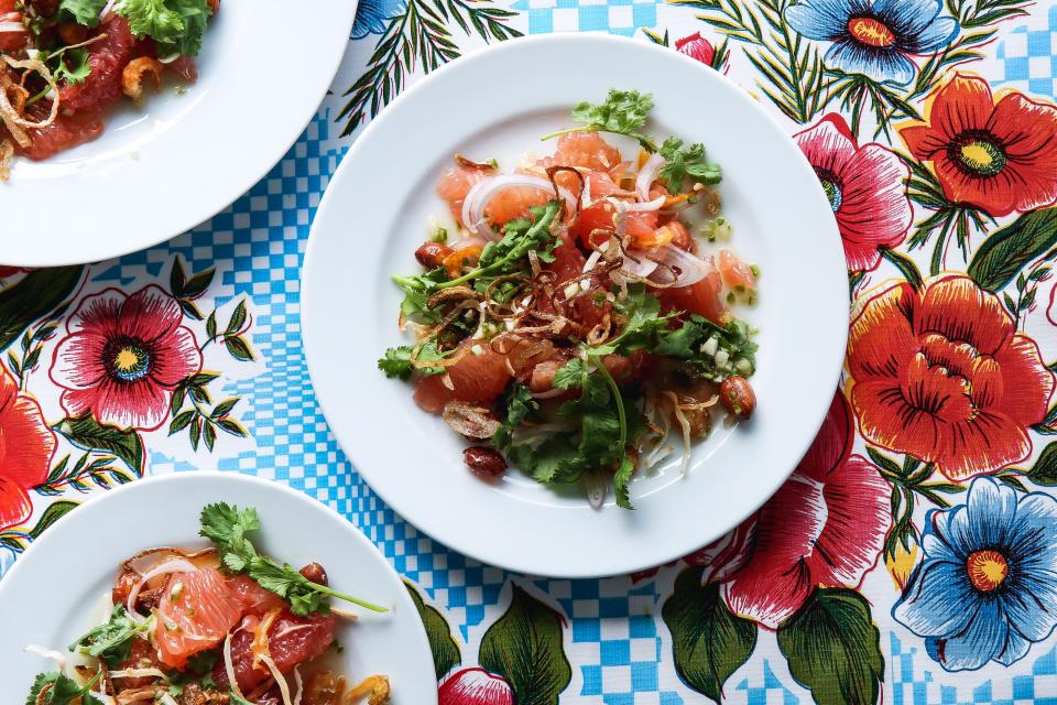 Pomelo Salad with Chile, Lime, Peanuts, and Coconut