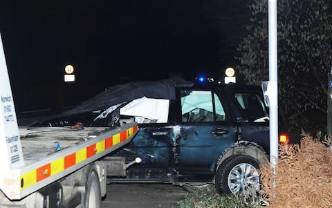 The Duke of Edinburgh's car after it was involved in a collision at Babingley, Norfolk  - Credit: Chris Bishop&nbsp;/Archant&nbsp;