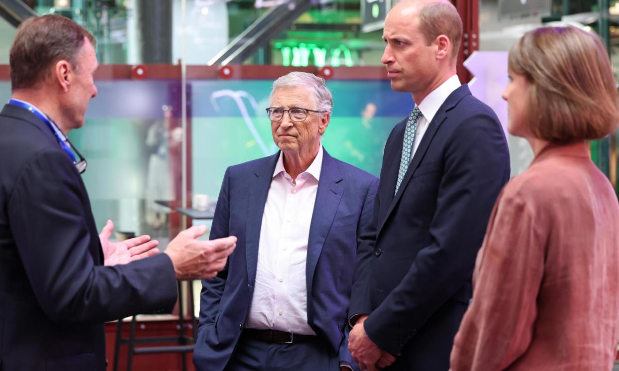 <span>Bill Gates, centre, and Prince William, second from right, at the Breakthrough Energy Summit in London on Thursday.</span><span>Photograph: Chris Jackson/Getty Images</span>