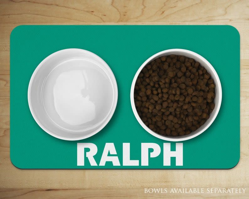 Customized Pet Bowl Mats, Dog Lover Gift, Cat Lover Gift, Pet Gift, Pet Placemat, Water Bowl Mat, Food Bowl Rug, Personalized Mat