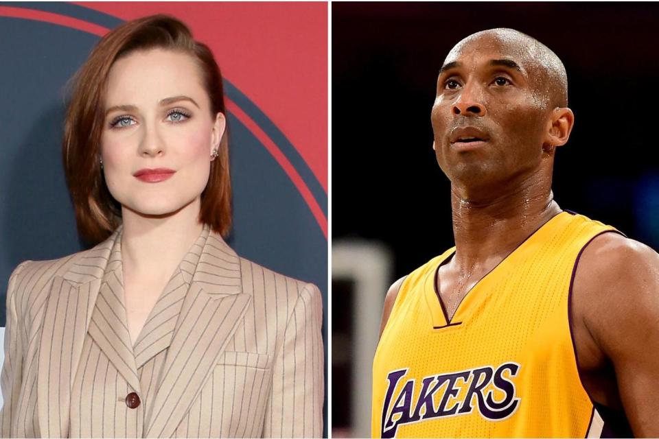 Evan Rachel Wood (left) said while the crash which killed Kobe Bryant was tragic, the NBA player was a 'rapist': Getty Images