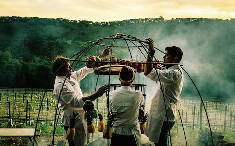 Francis Mallmann cooks over smoke with an asdao cross - Credit: Brian Flaherty