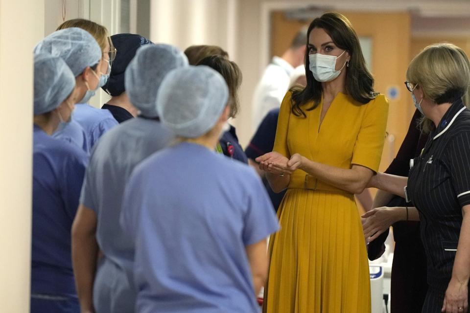 Kate, the Princess of Wales visits the Royal Surrey County Hospital's maternity unit, in Guilford