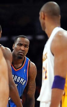 Kendrick Perkins developed a rivalry with Kobe Bryant's Lakers from his Celtics days