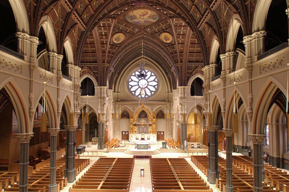 The Cathedral of SS. Peter & Paul in Providence, mother church of the Diocese of Providence. Bishop Henning said his priority will be reviving the spiritual life of the diocese, with "hard decisions" ahead on changes to its infrastructure.