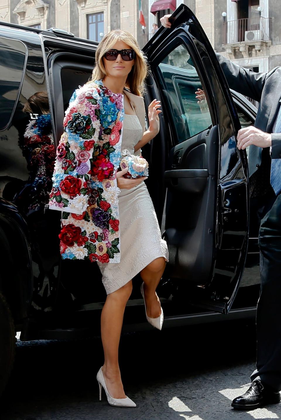 The First Ladies, Melania Trump and Brigitte Macron, brought sophisticated sparkle to the new administration’s first State Dinner.