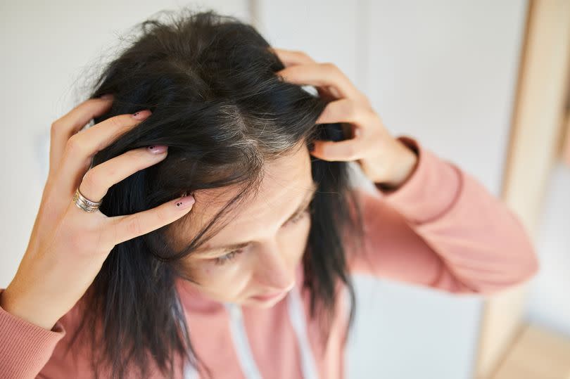 Woman with grey hair