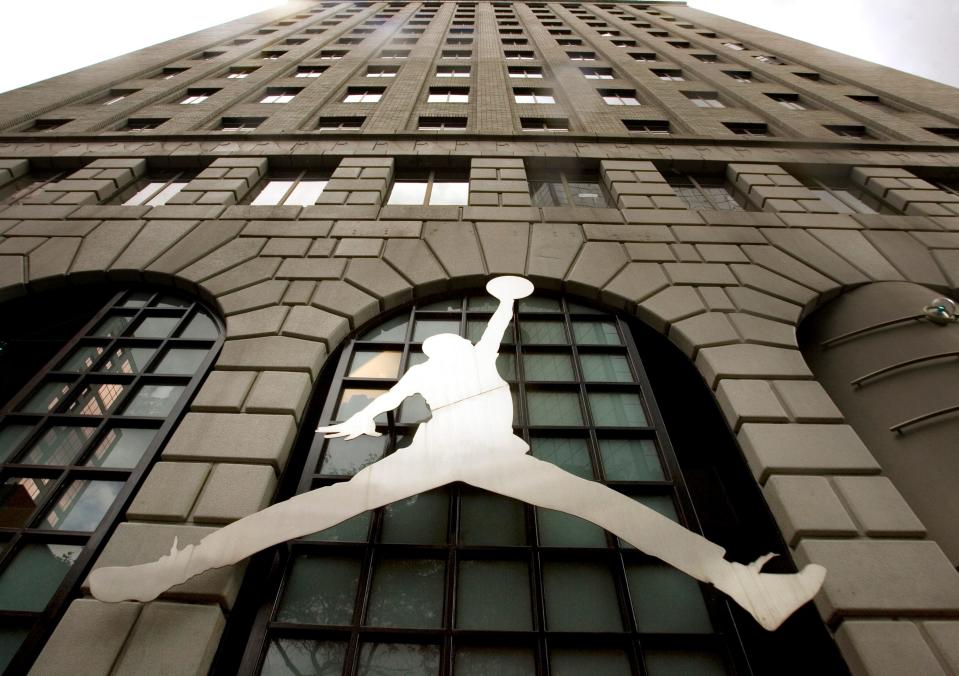 Nike's Michael Jordan image on Sept. 29, 2009, in Portland, Oregon.