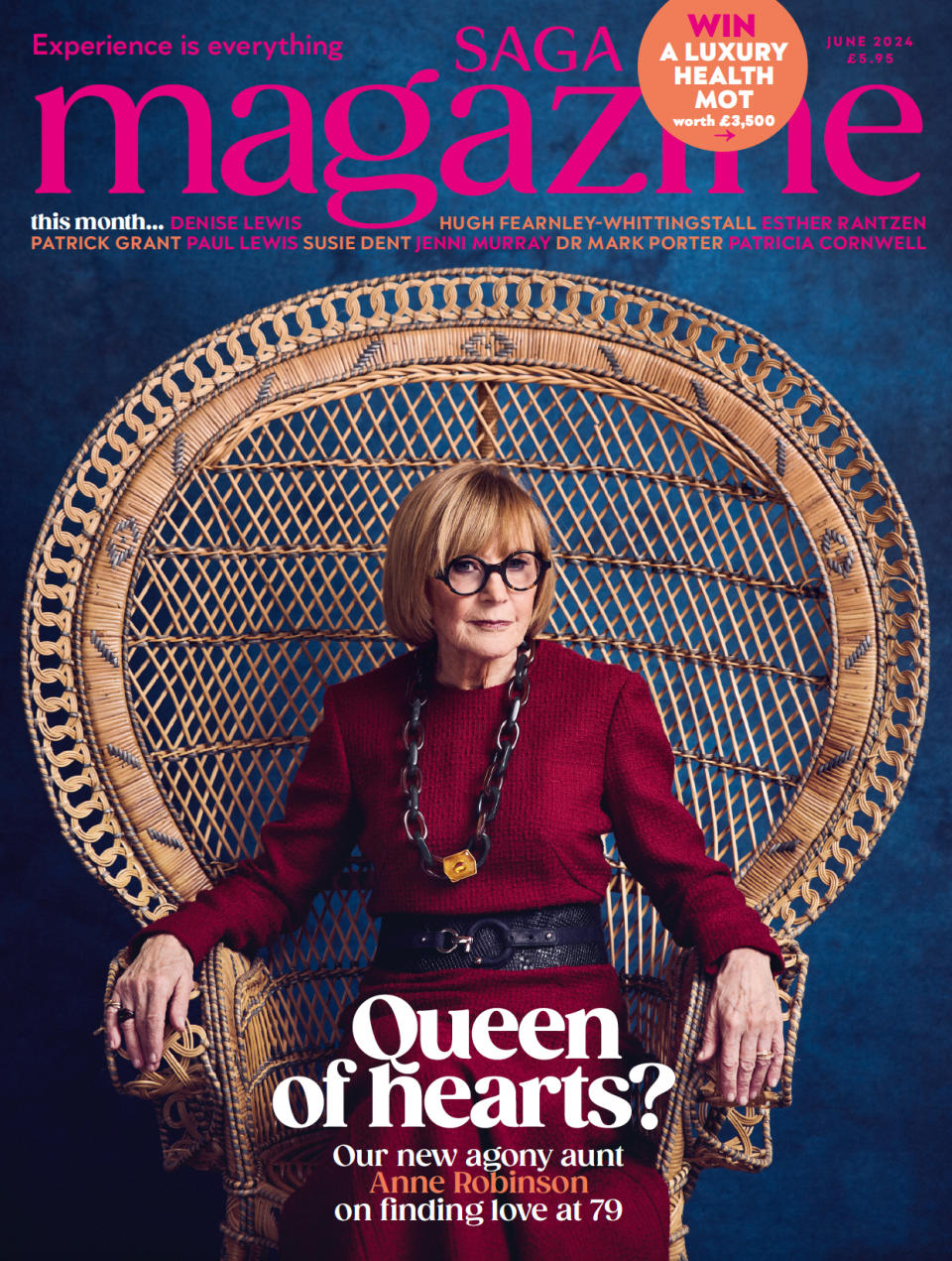 Anne Robinson on the June issue of Saga magazine (Alun Callender/PA)