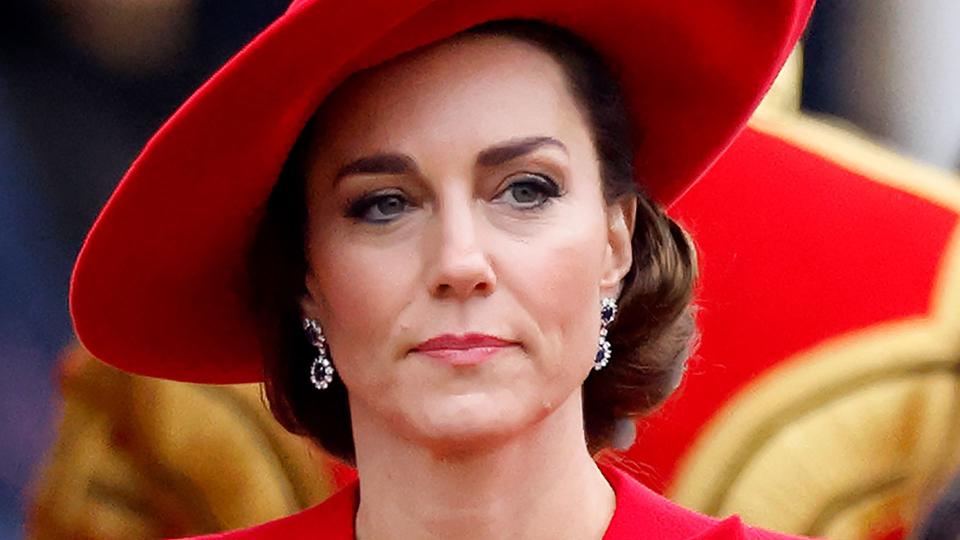 Catherine, Princess of Wales attends a ceremonial welcome, at Horse Guards Parade, for the President and the First Lady of the Republic of Korea