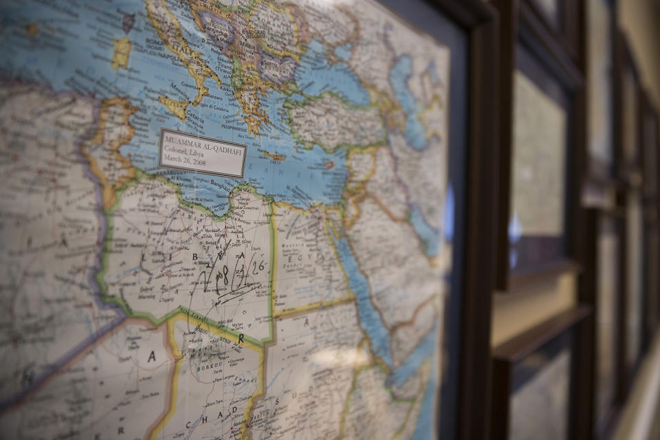 Gadhafi, Netanyahu, the Dalai Lama, all signed this Congressman’s maps