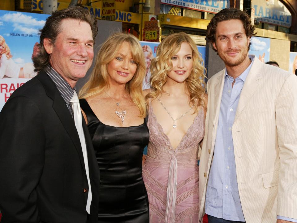 Kurt Russell, Goldie Hawn, Kate Hudson and Olver Hudson at the El Capitan Theatre in Hollywood, California.