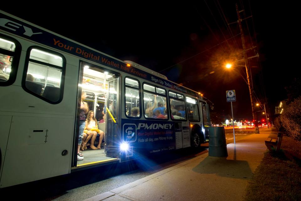 The bus stop at 54th Street and Coastal Highway in Ocean City.