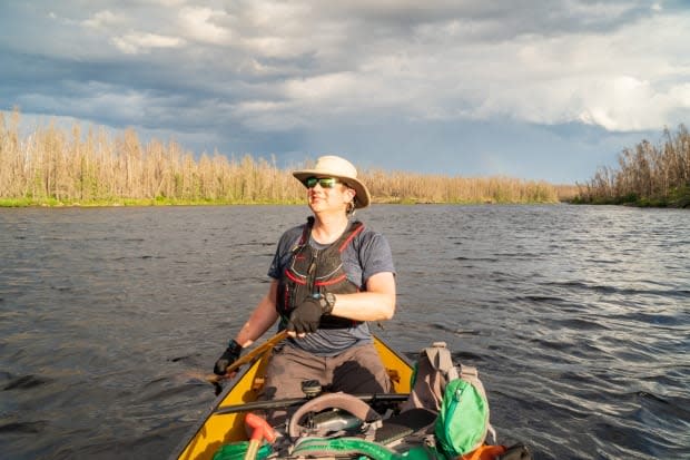 Ian Lipchak pictured on a canoeing trip in Ontario because his B.C. backcountry plans were cancelled two years in a row.  (Submitted by Ian Lipchak - image credit)