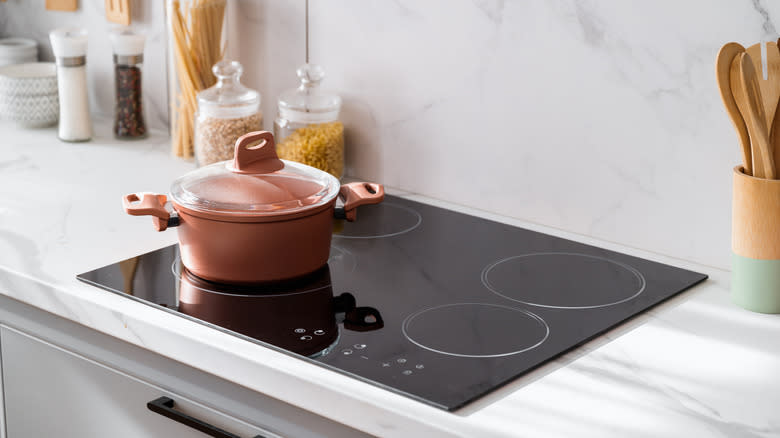 pot on an induction cooktop