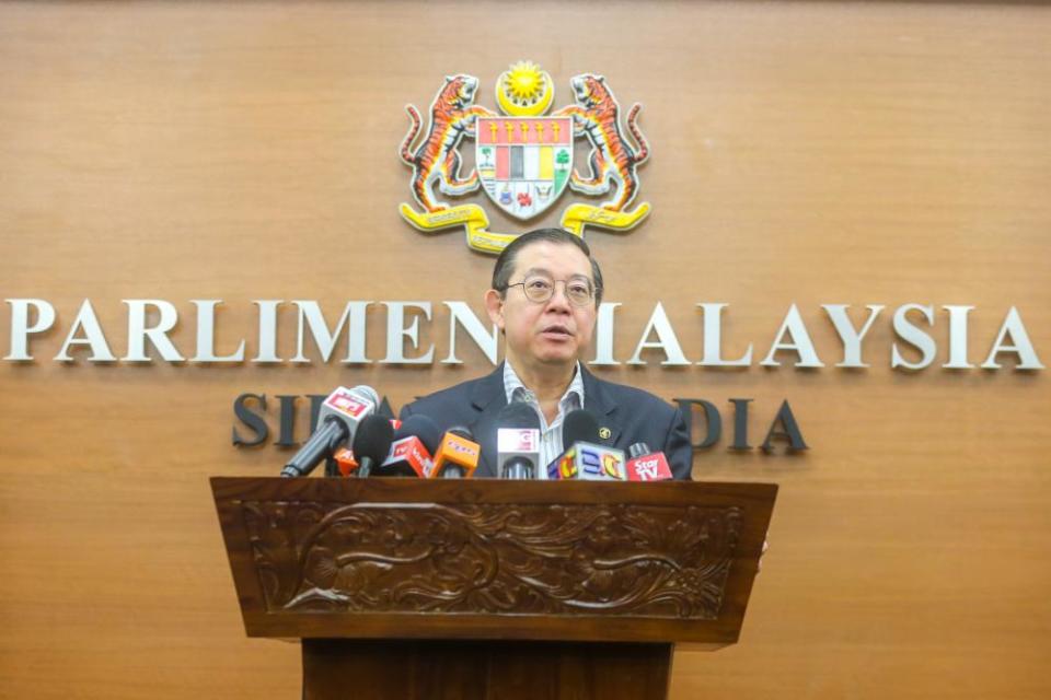 Finance Minister Lim Guan Eng speaks during a press conference at Parliament in Kuala Lumpur October 12, 2019. ― Picture by Firdaus Latif