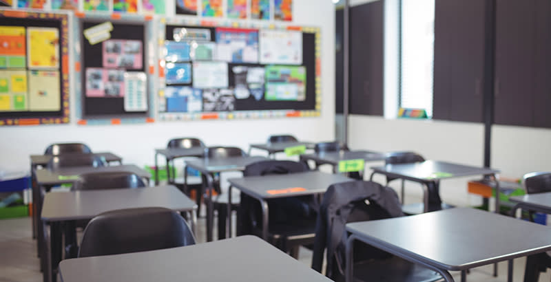 A photo of an empty classroom