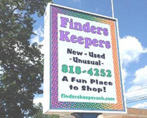 Finders Keepers sign (photo: finderskeepersnh.com)