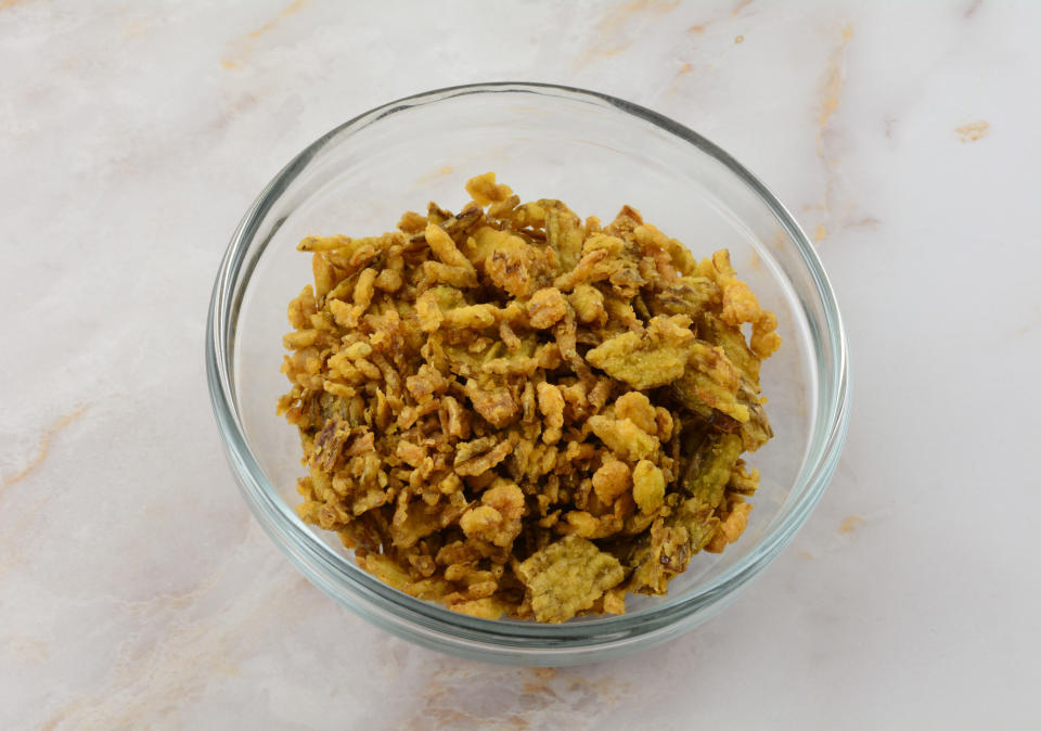 a bowl of fried jalapeno chips