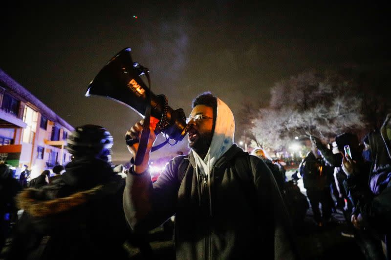 Rally days after Daunte Wright, 20, was shot and killed by former Brooklyn Center Police Officer Kim Potter, in Brooklyn Center, Minnesota