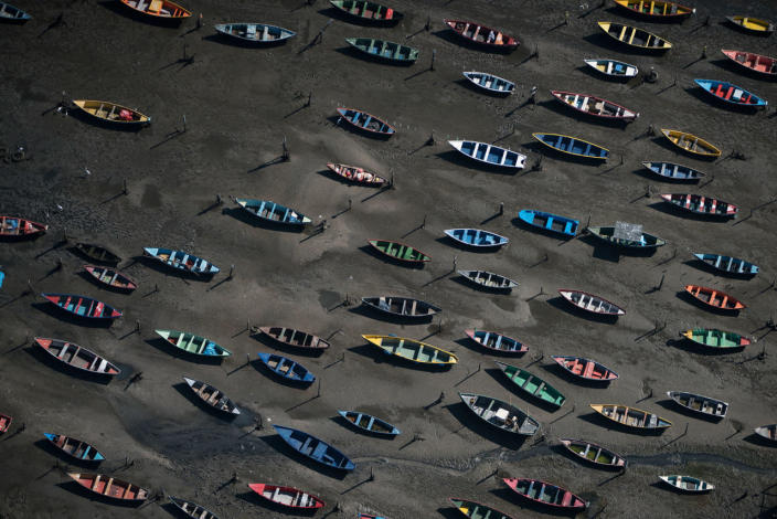 <p>In this July 5, 2016 photo, boats sit on the polluted shore of Guanabara Bay in the Sao Goncalo suburb across the bay from Rio de Janeiro, Brazil. In Rio, the main tourist gateway to the country, a centuries-long sewage problem that was part of Brazil’s colonial legacy has spiked in recent decades in tandem with the rural exodus that saw the metropolitan area nearly double in size since 1970. (AP Photo/Felipe Dana)