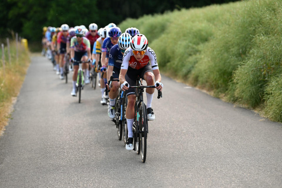 WEINFELDEN SWITZERLAND  JUNE 17 Clara Koppenburg of Germany and Team Cofidis competes during the 3rd Tour de Suisse Women 2023 Stage 1 a 56km stage from Weinfelden to Weinfelden  UCIWWT  on June 17 2023 in Weinfelden Switzerland Photo by Dario BelingheriGetty Images