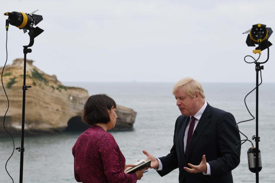 Boris Johnson speaking to Beth Rigby from Sky News: REUTERS