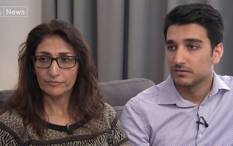 Flora Neda with her son Farhad - Credit: Channel 4 News