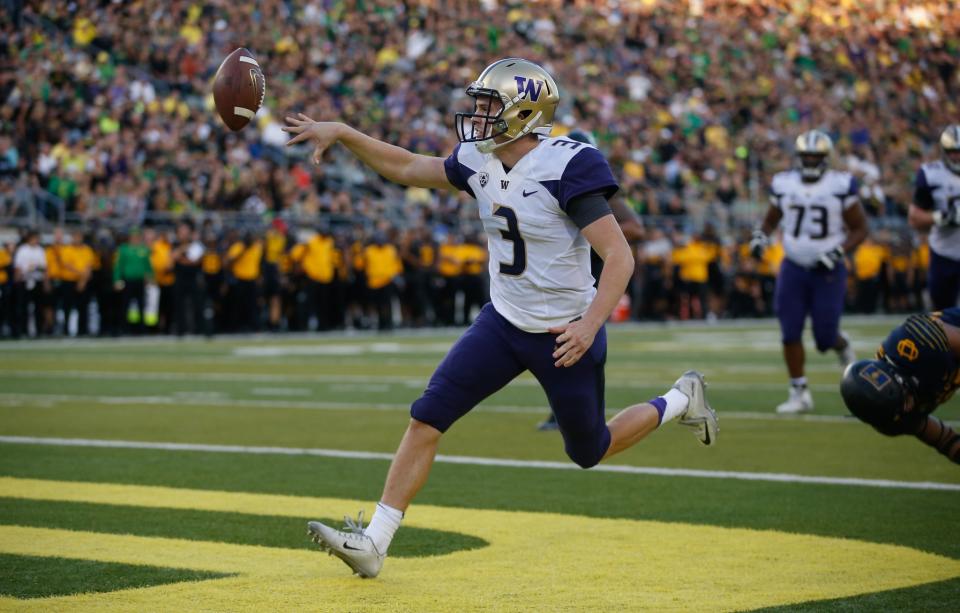 Jake Browning has been a good fit for Washington coach Chris Petersen's offense. (Getty)