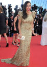 Cannes Film Festival 2013: Rosario Dawson looked amazing in a gold sequinned Marchesa gown.