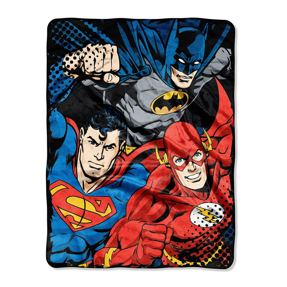 justice league throw blanket