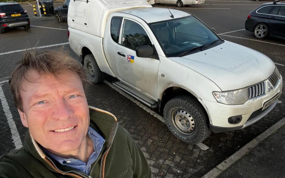 Reform UK leader Richard Tice was part of a volunteer group delivering nine four-wheeled drive pick-up trucks to Ukraine