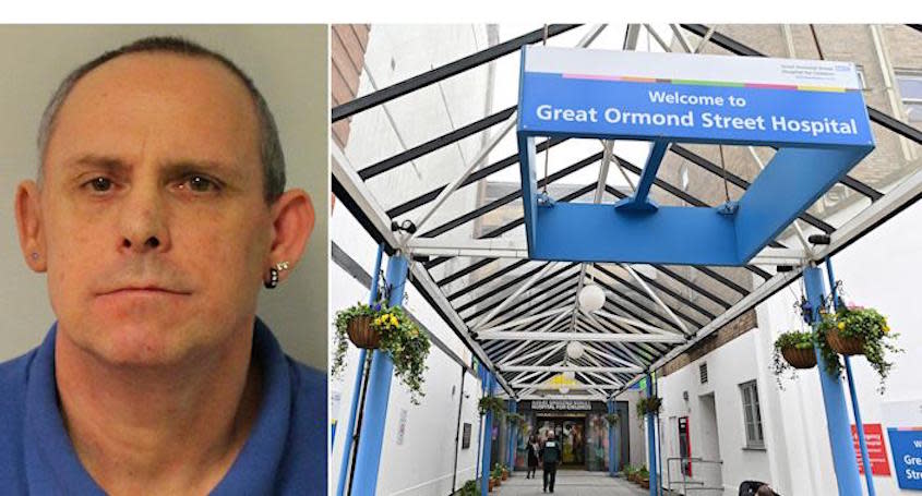 Paedophile Paul Farrell, who was a porter at Great Ormond Street Hospital,  has been jailed for life for abusing young boys. (SWNS)