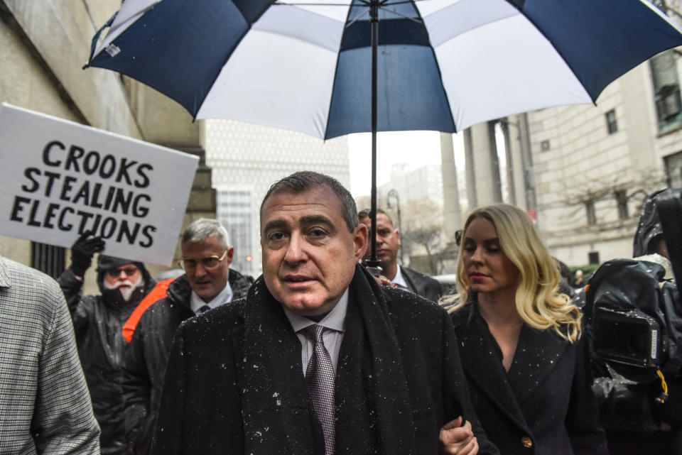 Lev Parnas and wife Svetlana Parnas arrive at federal court on December 2, 2019 in New York City. (Photo by Stephanie Keith/Getty Images)