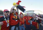 Soccer Football - World Cup - Third Place Play Off - Belgium v England - Saint Petersburg Stadium, Saint Petersburg, Russia - July 14, 2018. Supporters of Belgium celebrate after the match. REUTERS/Sergey Konkov