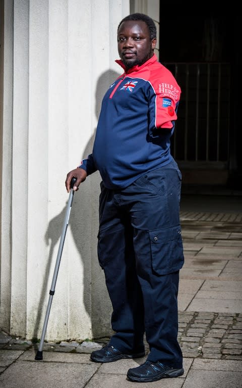 Lamin Manneh, 39, formerly of the Irish guard who was injured in Afghanistan, and will be competing in rowing, archery,shotput and discus at the games - Credit: John Nguyen/JNVisuals