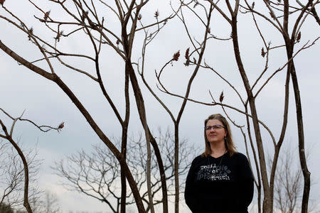 Alexis Pleus, Founder of Truth Pharm, a group that raises awareness for opioid abuse, poses for a portrait at her property in Windsor, New York, U.S., April 6, 2018. REUTERS/Andrew Kelly